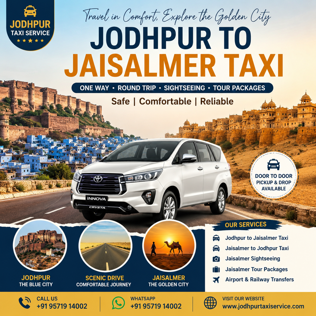 Jodhpur to Jaisalmer Cab